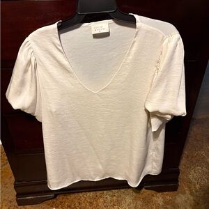 Ivory V-Neck Women's Blouse